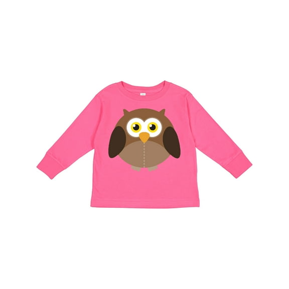 Inktastic Owl Fat Brown Boys or Girls Long Sleeve Toddler T-Shirt