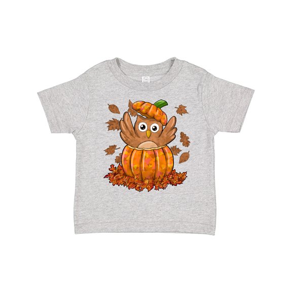 Inktastic Owl in a Pumpkin- Cute for Halloween and Thanksgiving Boys or Girls Toddler T-Shirt