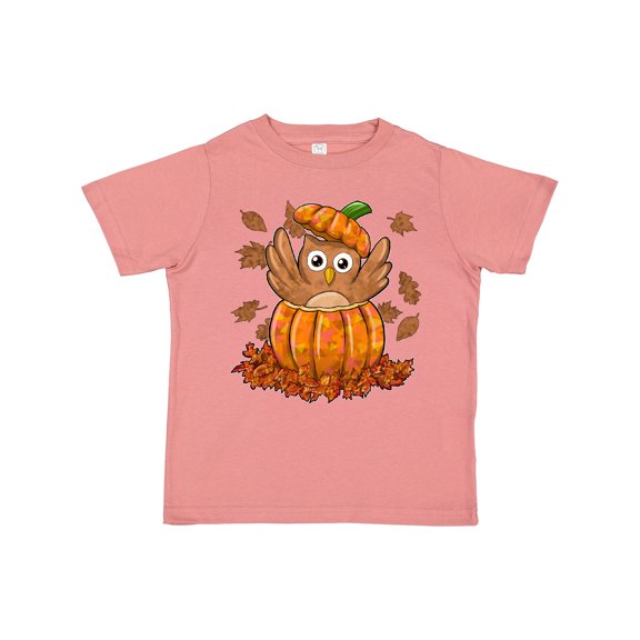 Inktastic Owl in a Pumpkin- Cute for Halloween and Thanksgiving Boys or Girls Toddler T-Shirt