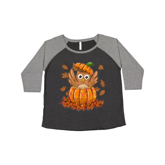 Inktastic Owl in a Pumpkin Cute for Halloween and Thanksgiving Women's Plus Size T-Shirt