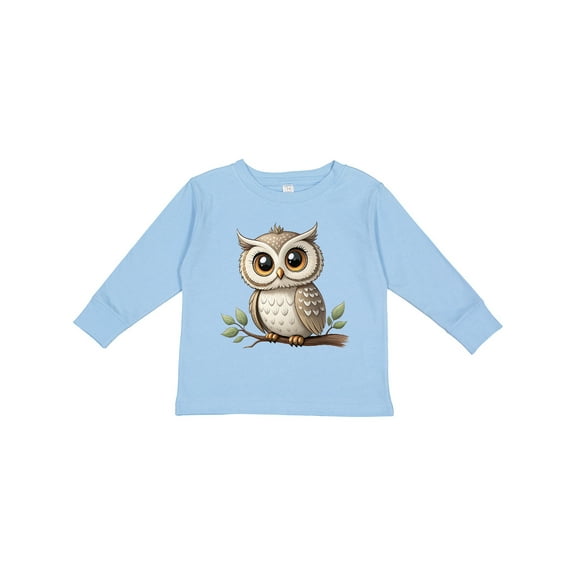 Inktastic Owl in a Tree Boys or Girls Long Sleeve Toddler T-Shirt