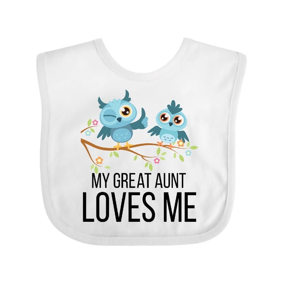 Inktastic Owls My Great Aunt Loves Me Boys or Girls Baby Bib