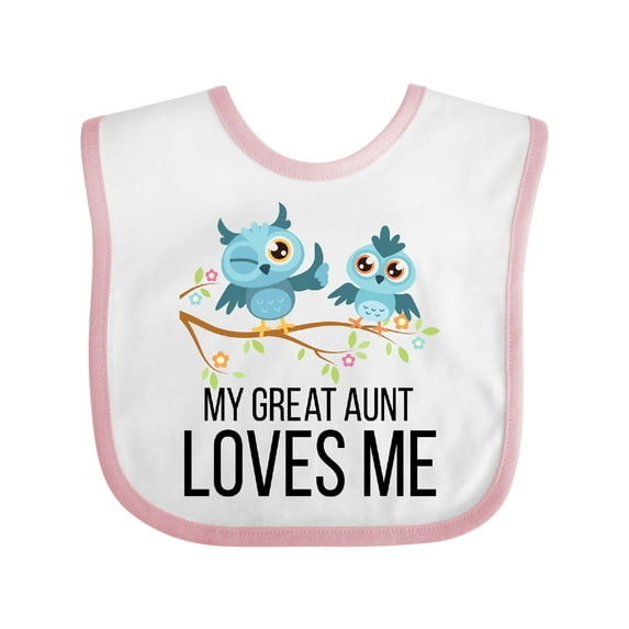 Inktastic Owls My Great Aunt Loves Me Boys or Girls Baby Bib
