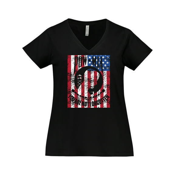 Inktastic POW MIA Distressed Flag Women's Plus Size V-Neck T-Shirt