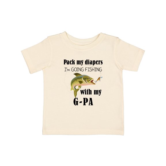 Inktastic Pack My Diapers I Am Going Fishing with G-pa Boys or Girls Baby T-Shirt