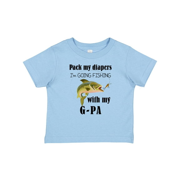 Inktastic Pack My Diapers I Am Going Fishing with G-pa Boys or Girls Baby T-Shirt