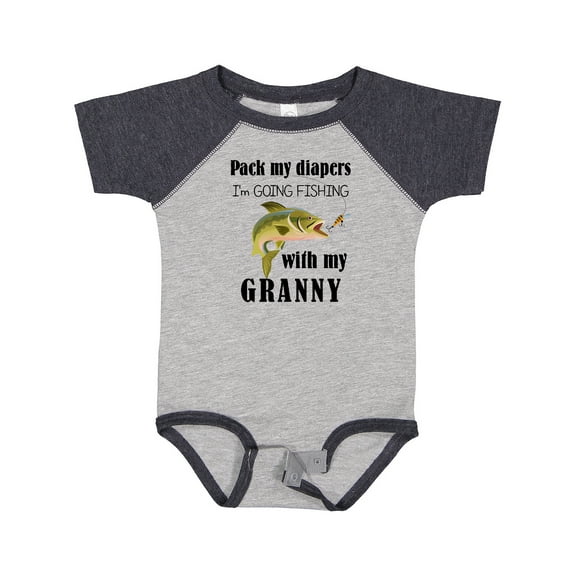 Inktastic Pack My Diapers I Am Going Fishing with Granny Boys or Girls Baby Bodysuit