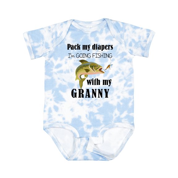 Inktastic Pack My Diapers I Am Going Fishing with Granny Boys or Girls Baby Bodysuit
