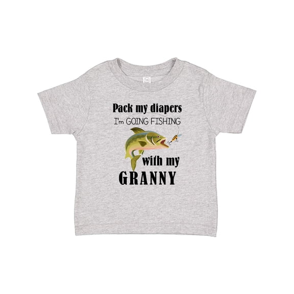 Inktastic Pack My Diapers I Am Going Fishing with Granny Boys or Girls Baby T-Shirt
