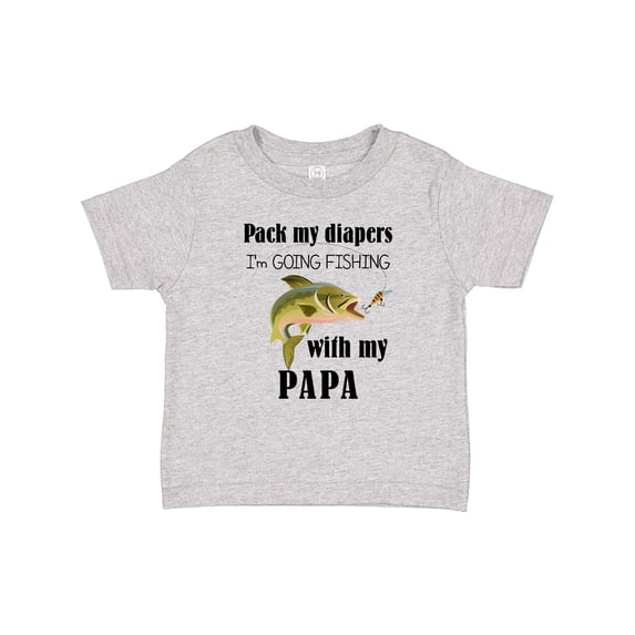 Inktastic Pack My Diapers I Am Going Fishing with Papa Boys or Girls Baby T-Shirt