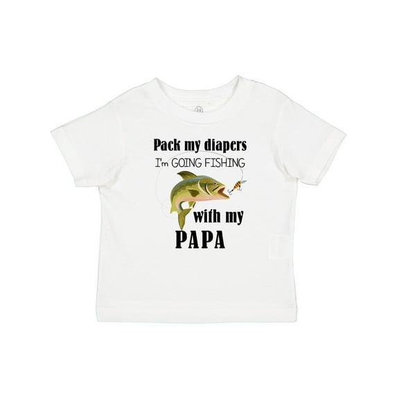 Inktastic Pack My Diapers I Am Going Fishing with Papa Boys or Girls Baby T-Shirt