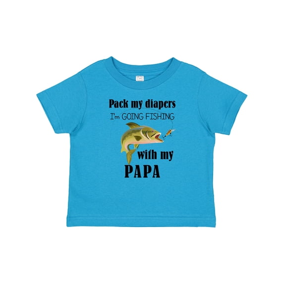 Inktastic Pack My Diapers I Am Going Fishing with Papa Boys or Girls Baby T-Shirt