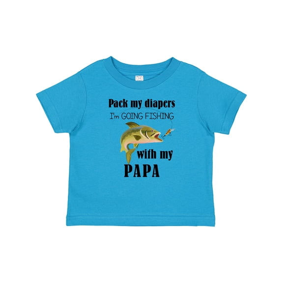 Inktastic Pack My Diapers I Am Going Fishing with Papa Boys or Girls Baby T-Shirt