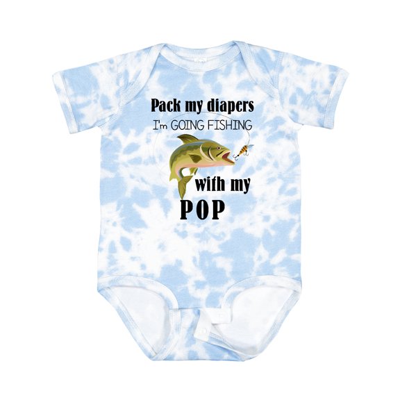 Inktastic Pack My Diapers I Am Going Fishing with Pop Boys or Girls Baby Bodysuit