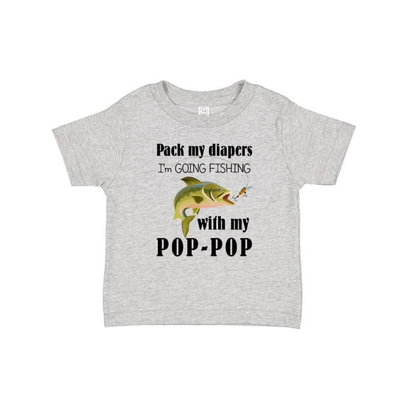 Inktastic Pack My Diapers I Am Going Fishing with Pop-pop Boys or Girls Baby T-Shirt