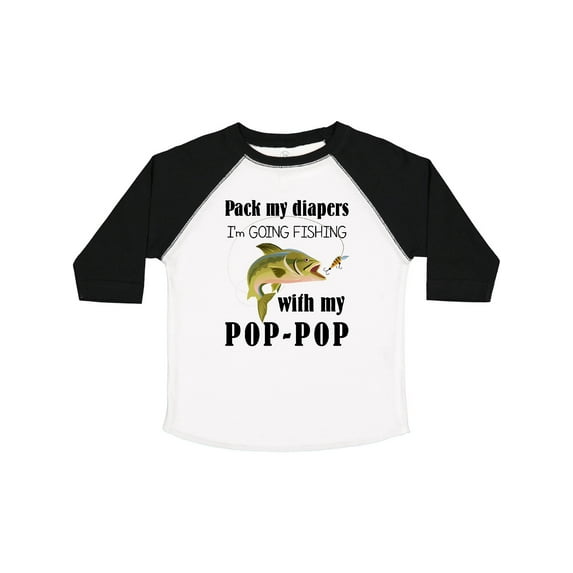 Inktastic Pack My Diapers I Am Going Fishing with Pop-pop Boys or Girls Toddler T-Shirt