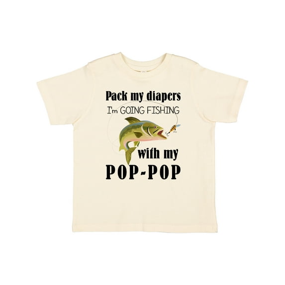 Inktastic Pack My Diapers I Am Going Fishing with Pop-pop Boys or Girls Toddler T-Shirt