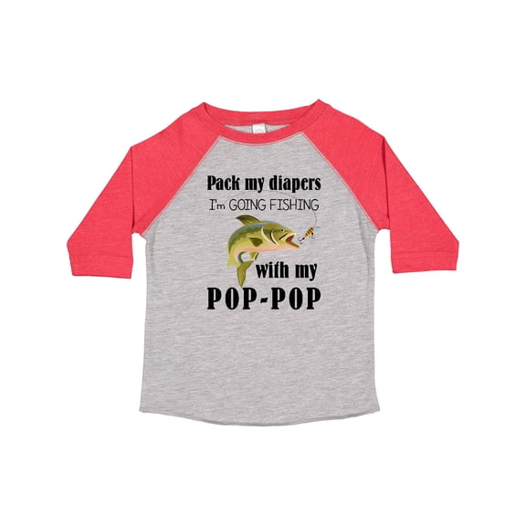 Inktastic Pack My Diapers I Am Going Fishing with Pop-pop Boys or Girls Toddler T-Shirt