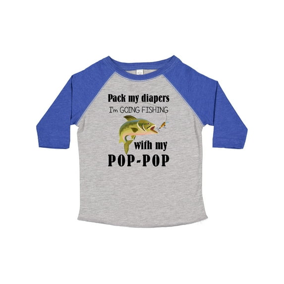 Inktastic Pack My Diapers I Am Going Fishing with Pop-pop Boys or Girls Toddler T-Shirt