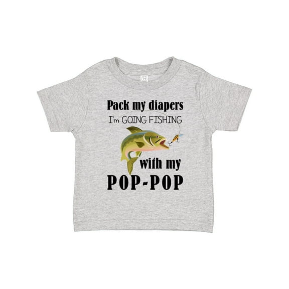 Inktastic Pack My Diapers I Am Going Fishing with Pop-pop Boys or Girls Toddler T-Shirt