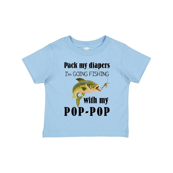 Inktastic Pack My Diapers I Am Going Fishing with Pop-pop Boys or Girls Toddler T-Shirt