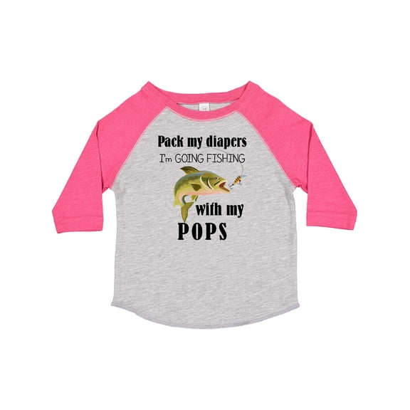 Inktastic Pack My Diapers I Am Going Fishing with Pops Boys or Girls Toddler T-Shirt