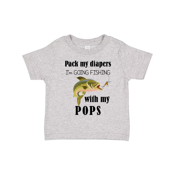 Inktastic Pack My Diapers I Am Going Fishing with Pops Boys or Girls Toddler T-Shirt