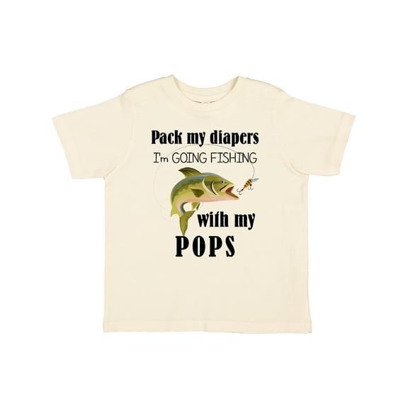 Inktastic Pack My Diapers I Am Going Fishing with Pops Boys or Girls Toddler T-Shirt