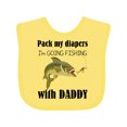 thumbnail image 1 of Inktastic Pack My Diapers, I'm Going Fishing with Daddy Boys or Girls Baby Bib, 1 of 4