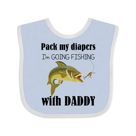 Inktastic Pack My Diapers, I'm Going Fishing with Daddy Boys or Girls Baby Bib