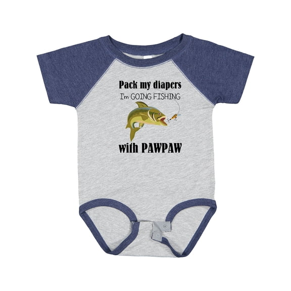 Inktastic Pack My Diapers I'm Going Fishing with Pawpaw Boys or Girls Baby Bodysuit