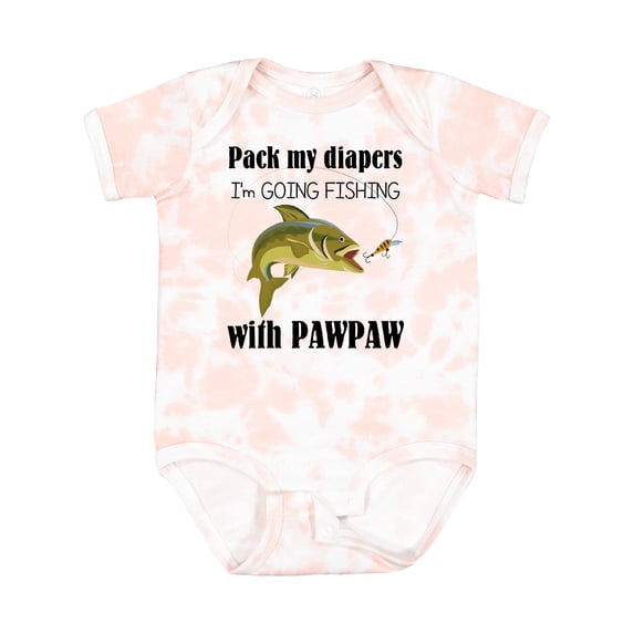 Inktastic Pack My Diapers I'm Going Fishing with Pawpaw Boys or Girls Baby Bodysuit