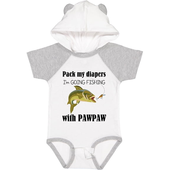 Inktastic Pack My Diapers I'm Going Fishing with Pawpaw Boys or Girls Baby Bodysuit