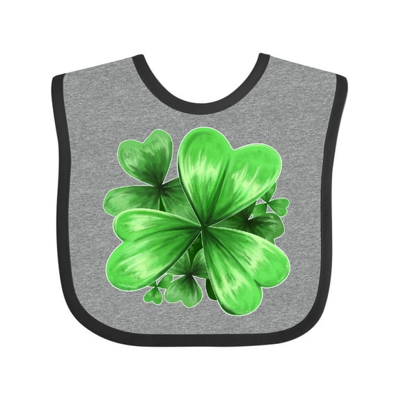 Inktastic Painted Clover Patch Shamrocks for St. Patricks Day Boys or Girls Baby Bib