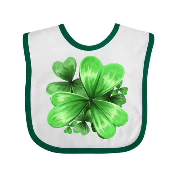 Inktastic Painted Clover Patch Shamrocks for St. Patricks Day Boys or Girls Baby Bib