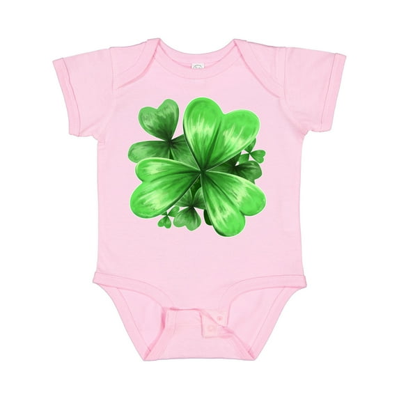 Inktastic Painted Clover Patch- Shamrocks for St. Patricks Day Boys or Girls Baby Bodysuit