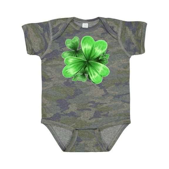 Inktastic Painted Clover Patch- Shamrocks for St. Patricks Day Boys or Girls Baby Bodysuit