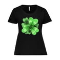 thumbnail image 1 of Inktastic Painted Clover Patch Shamrocks for St. Patricks Day Women's Plus Size T-Shirt, 1 of 5