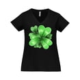 thumbnail image 1 of Inktastic Painted Clover Patch Shamrocks for St. Patricks Day Women's Plus Size V-Neck T-Shirt, 1 of 5