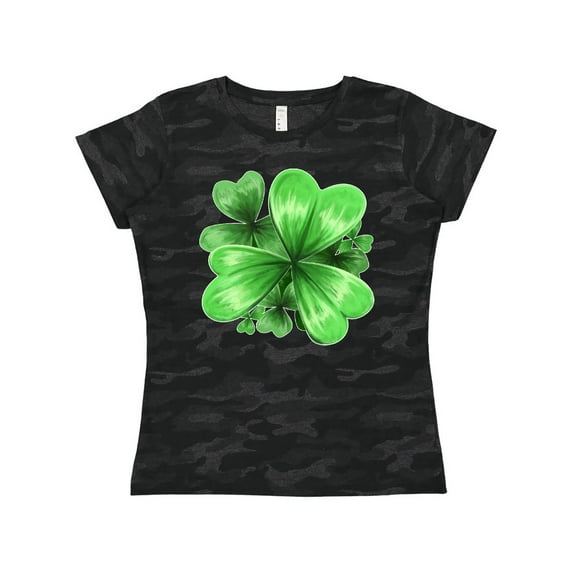 Inktastic Painted Clover Patch Shamrocks for St. Patricks Day Women's T-Shirt