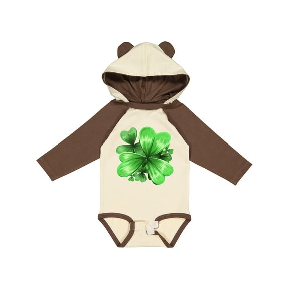 Inktastic Painted Clover Patch- shamrocks for St. Patricks Day Boys or Girls Long Sleeve Baby Bodysuit
