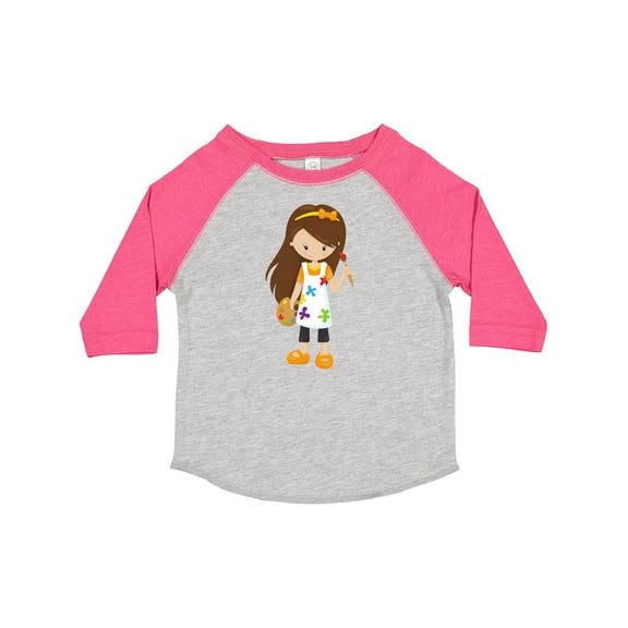 Inktastic Painter, Paint Artist, Cute Girl, Brown Hair Girls Toddler T-Shirt