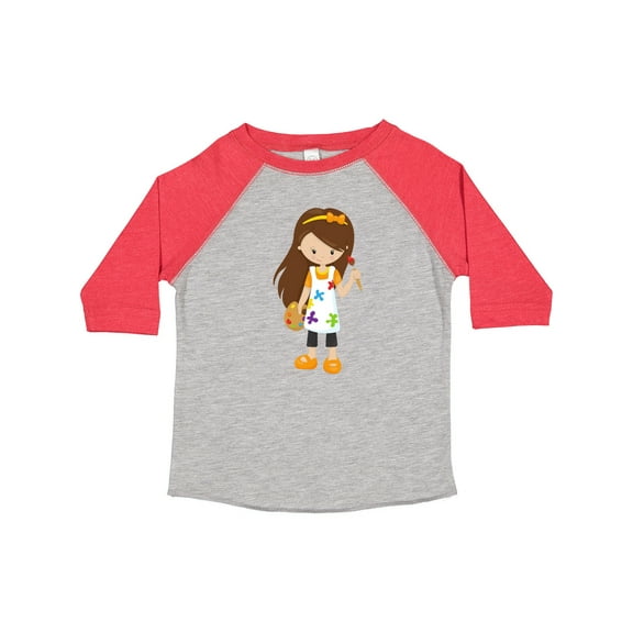 Inktastic Painter, Paint Artist, Cute Girl, Brown Hair Girls Toddler T-Shirt