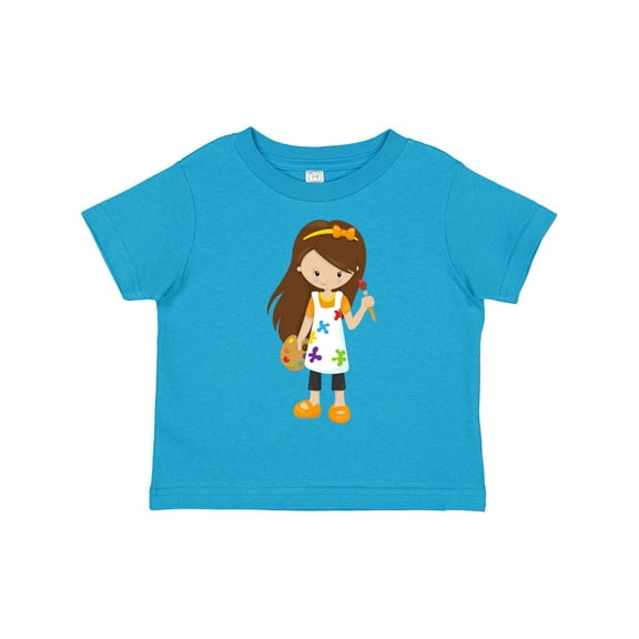 Inktastic Painter, Paint Artist, Cute Girl, Brown Hair Girls Toddler T-Shirt