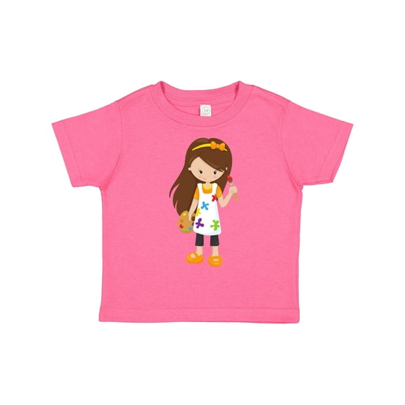 Inktastic Painter, Paint Artist, Cute Girl, Brown Hair Girls Toddler T-Shirt
