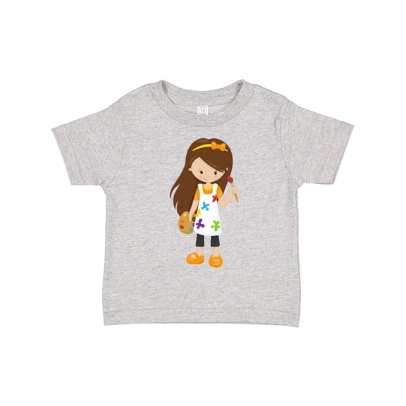 Inktastic Painter, Paint Artist, Cute Girl, Brown Hair Girls Toddler T-Shirt