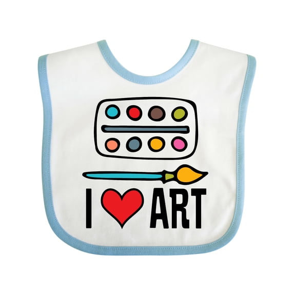 Inktastic Painting I Love Art Boys or Girls Baby Bib
