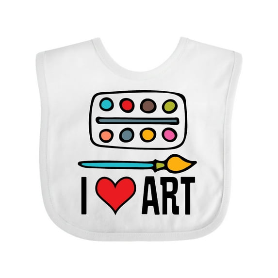 Inktastic Painting I Love Art Boys or Girls Baby Bib