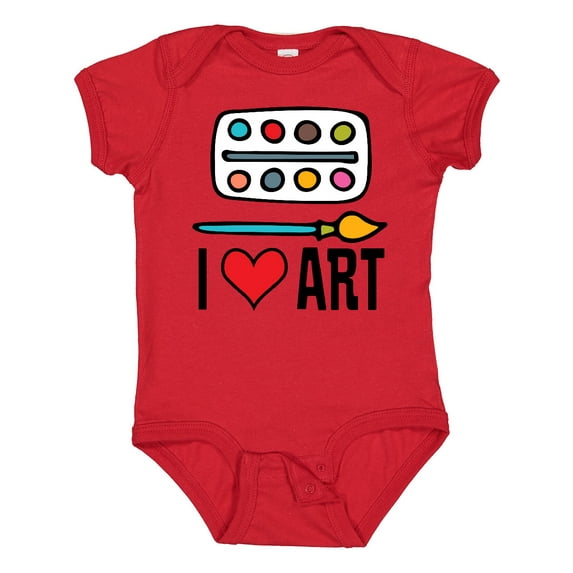 Inktastic Painting I Love Art Boys or Girls Baby Bodysuit