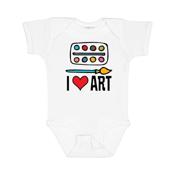 Inktastic Painting I Love Art Boys or Girls Baby Bodysuit